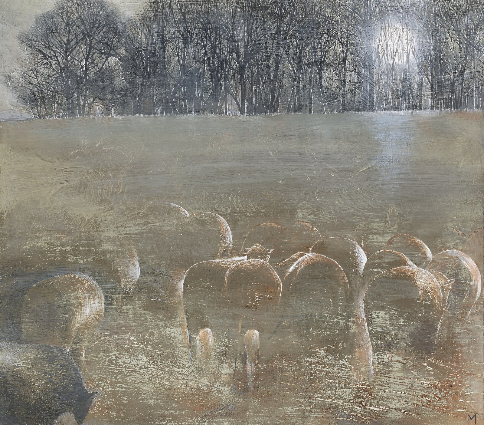 Flock in Moonlight