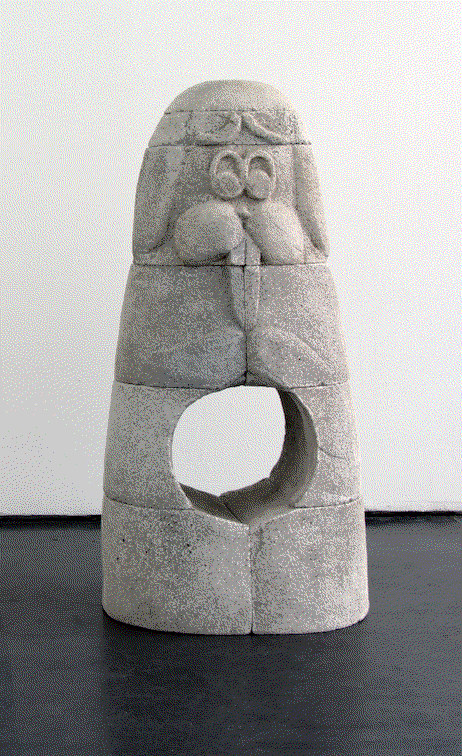 Concrete sculpture in shape of a pilar