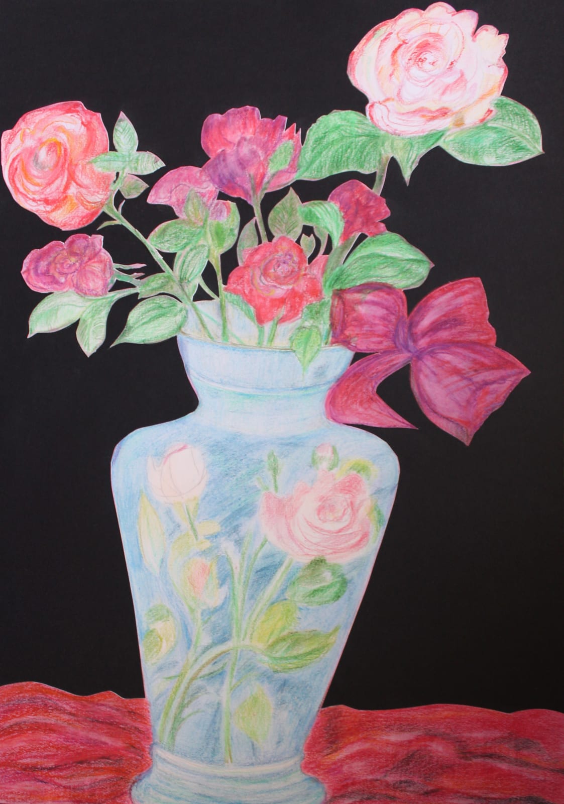 Christopher Peter, Red Bow with Roses in Memory of Gail Behr