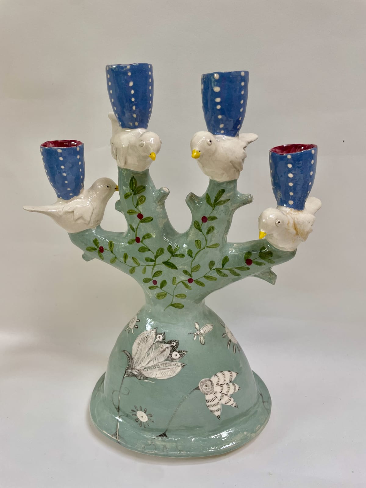 Laurance Simon, Candelabra with 4 Blue Cups