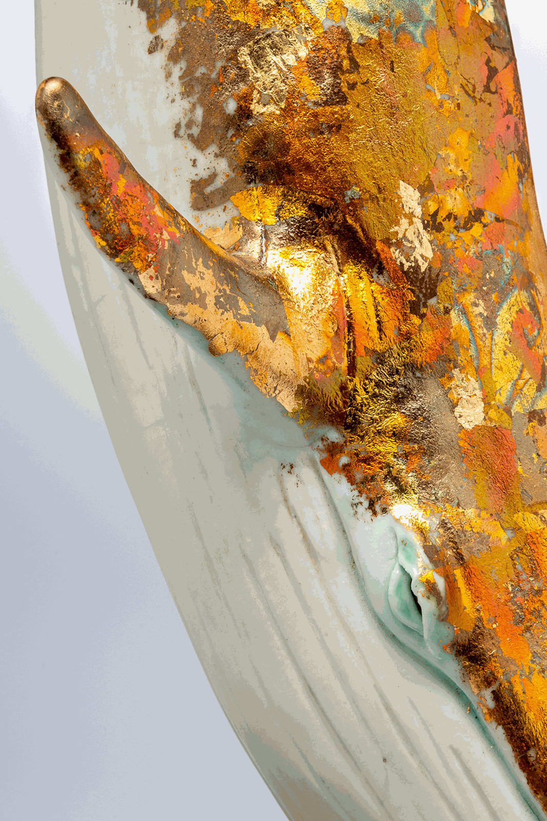 Jennie McCall, Golden Whale on Blackened oak base.