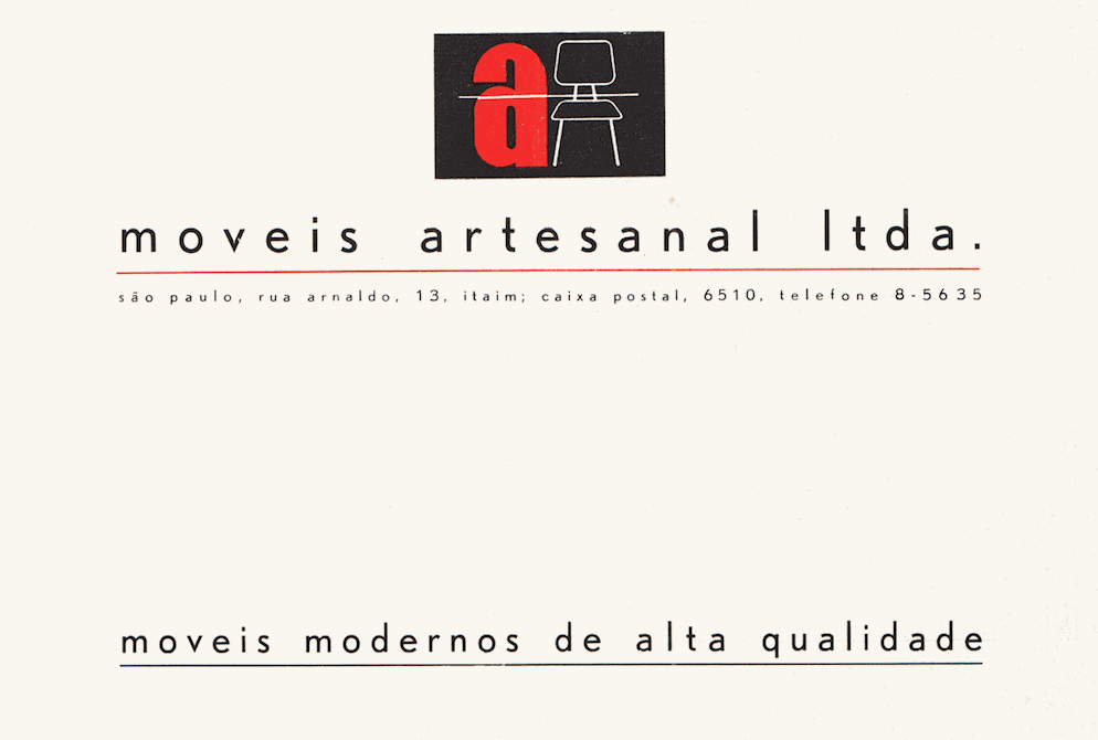 Móveis Artesanal logo and its slogan below, which says 