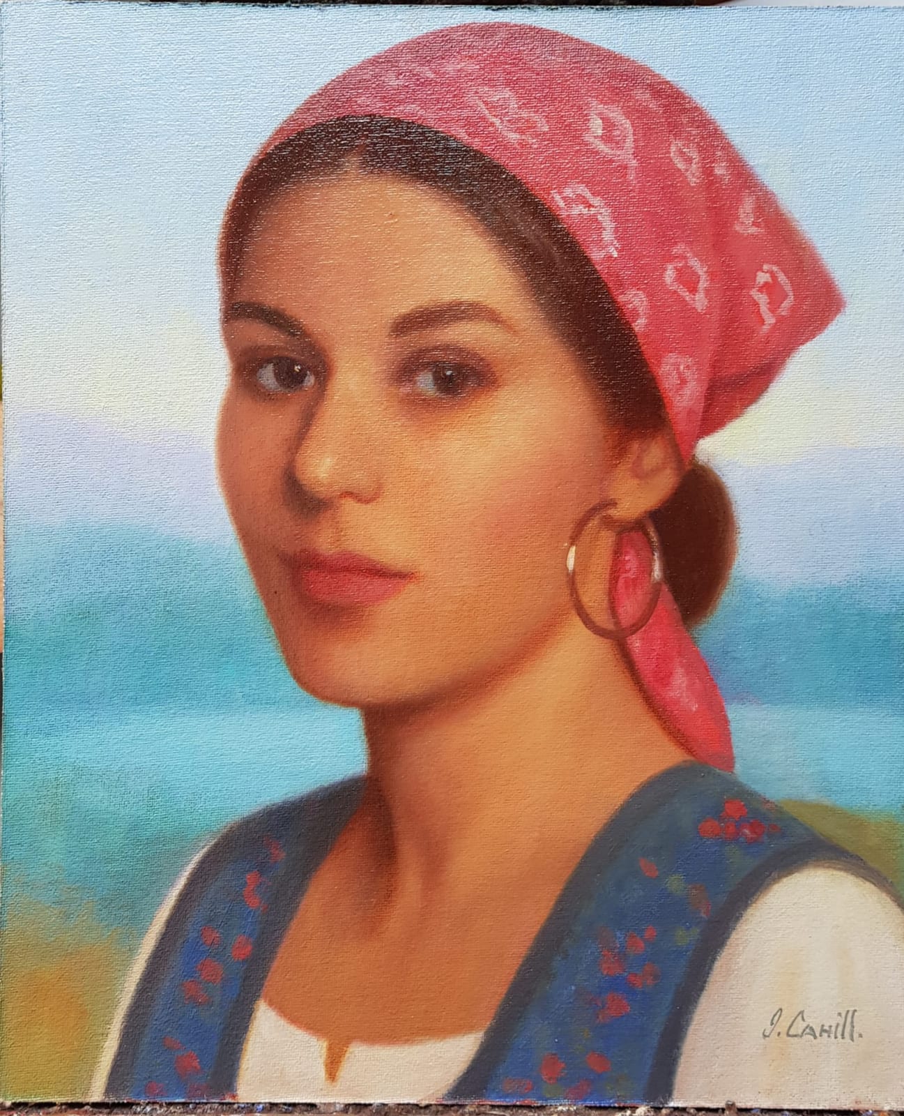 Girl with Blue Waistcoat by James Cahill
