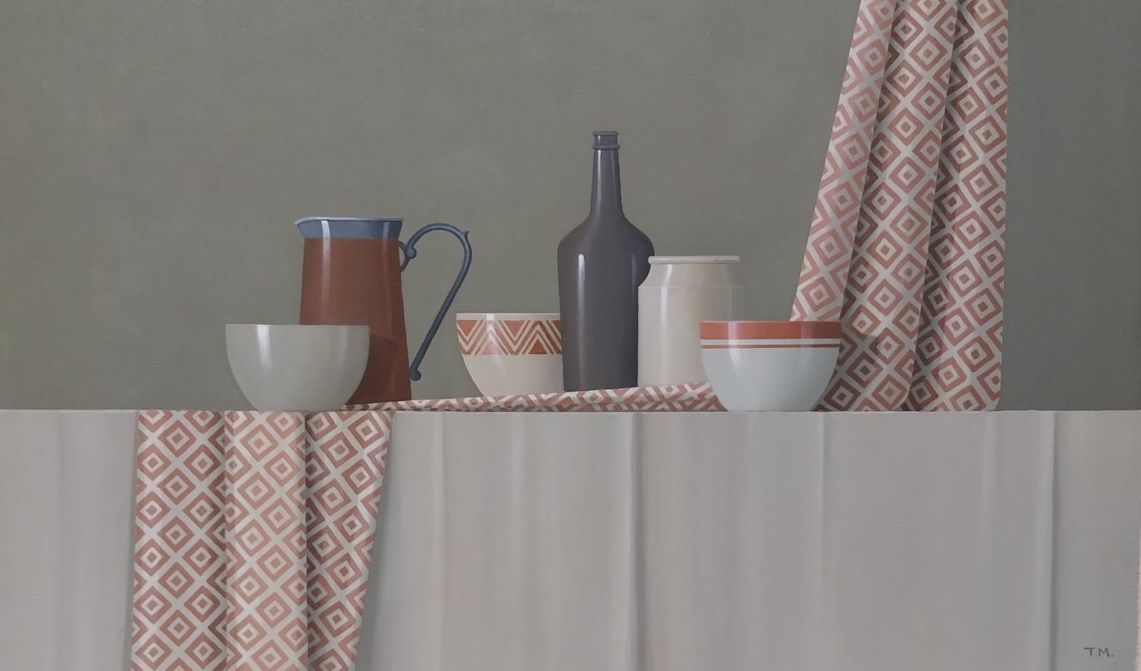 Red Print Fabric By Trudie Mooney