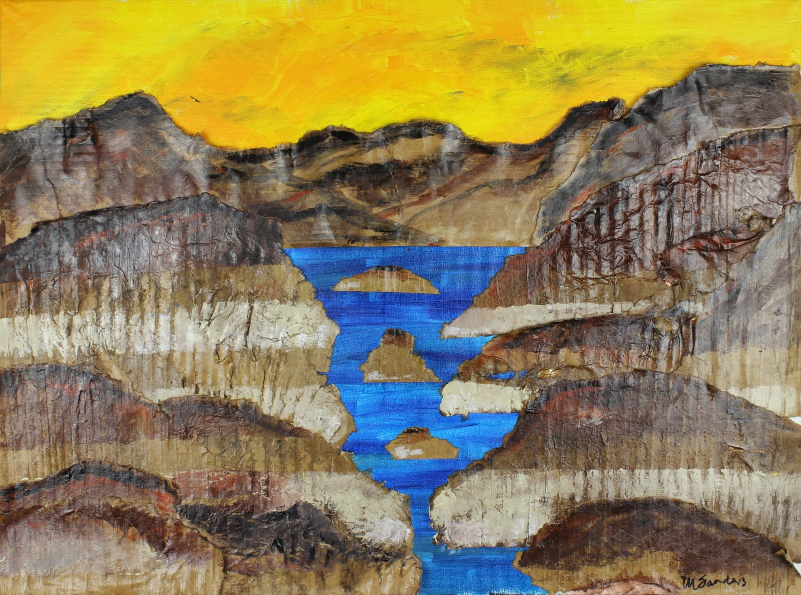 Adult Honorable Mention $50 MAGGIE SANDERS (ADULT) LAKE MEAD 2030 [72], 2021 Mixed media: acrylic, cardboard, and paper