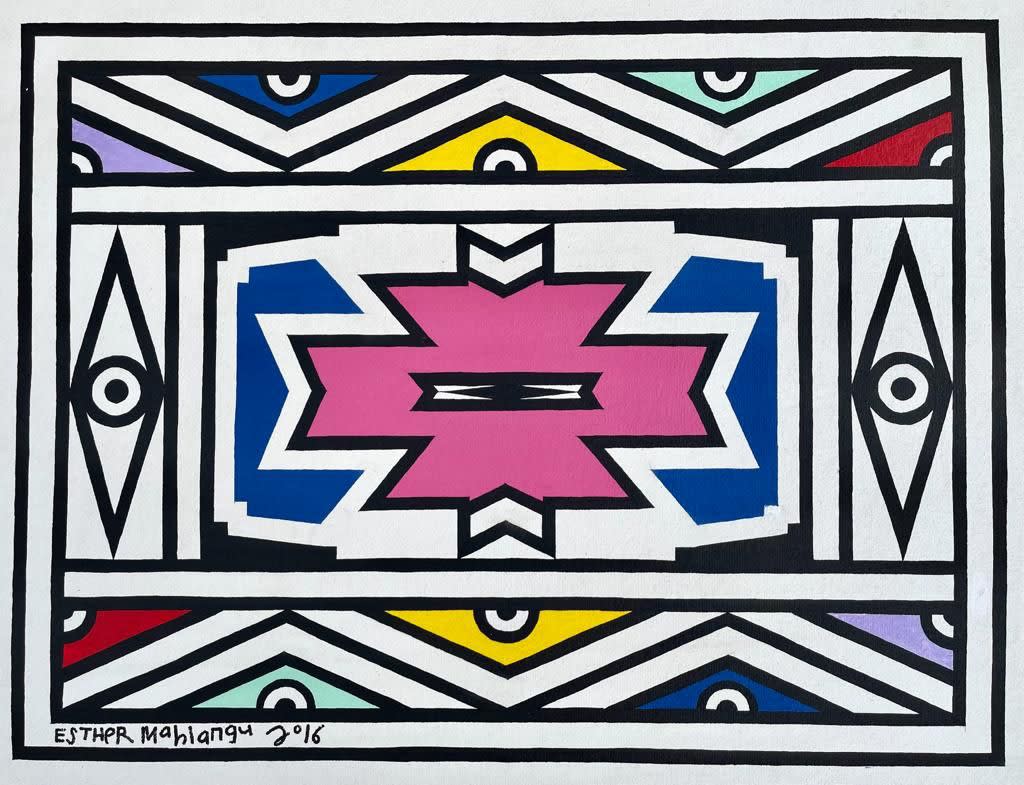 Esther Mahlangu, Ndebele abstract, 2016