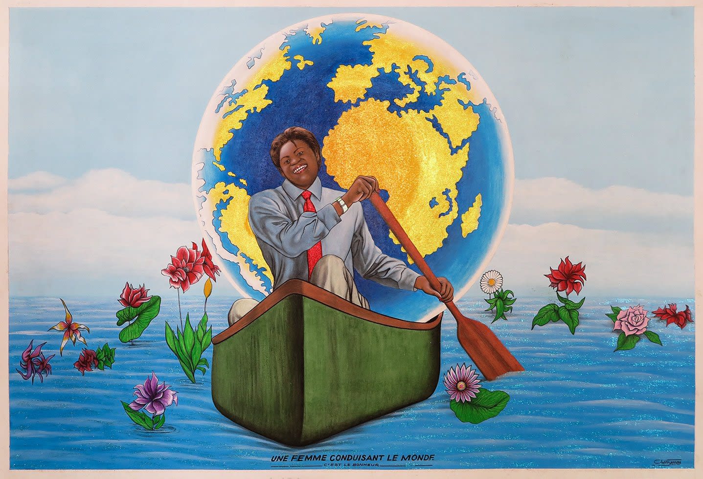 Cheri Samba, La femme conduisant le monde, 1999