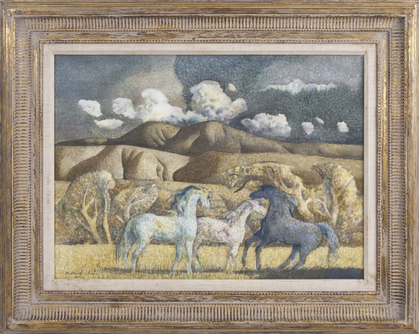 Millard Sheets, Horses in a Landscape, 1955