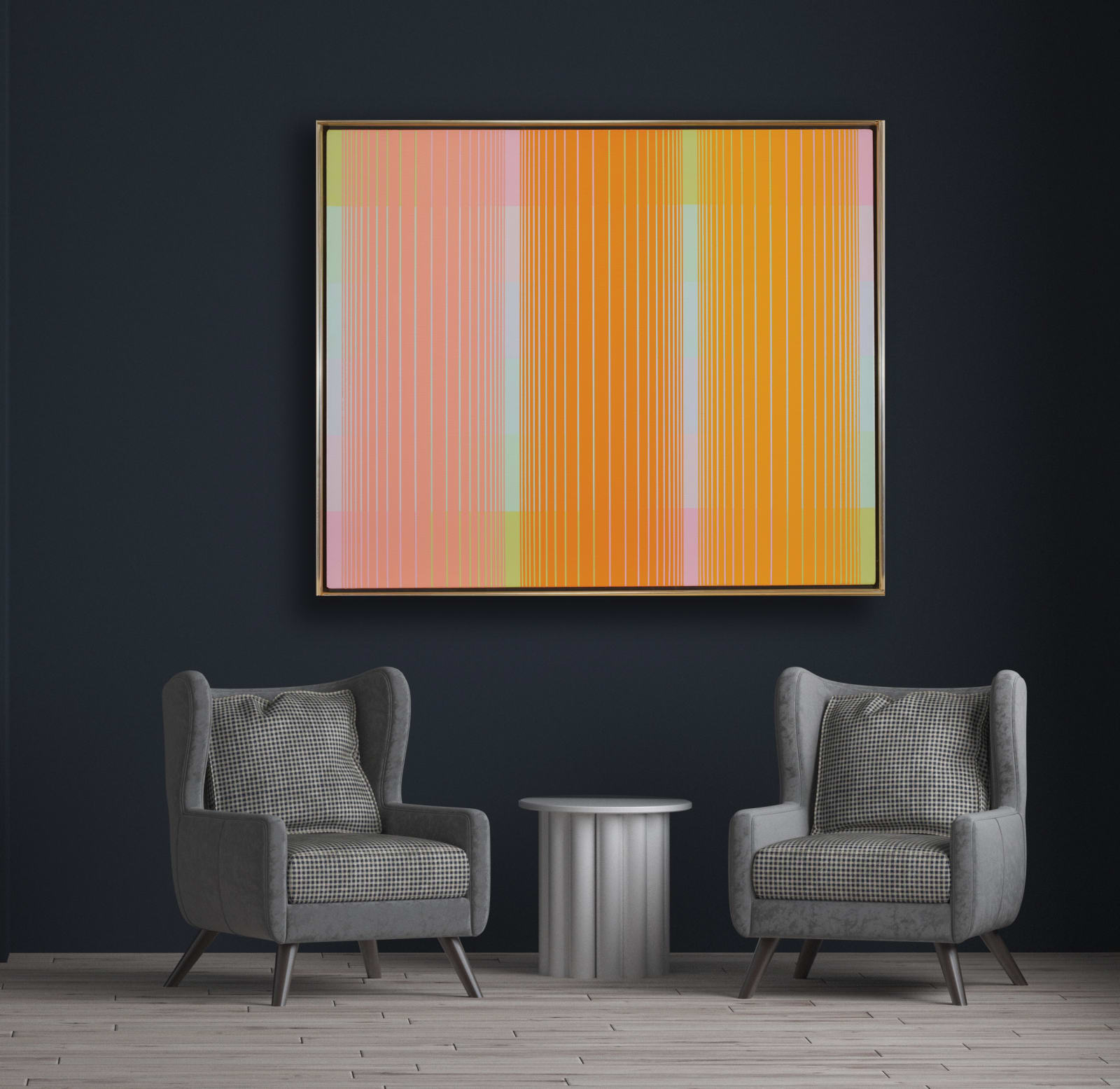 Richard Anuszkiewicz, Trisected- Yellow to Pink, 1976