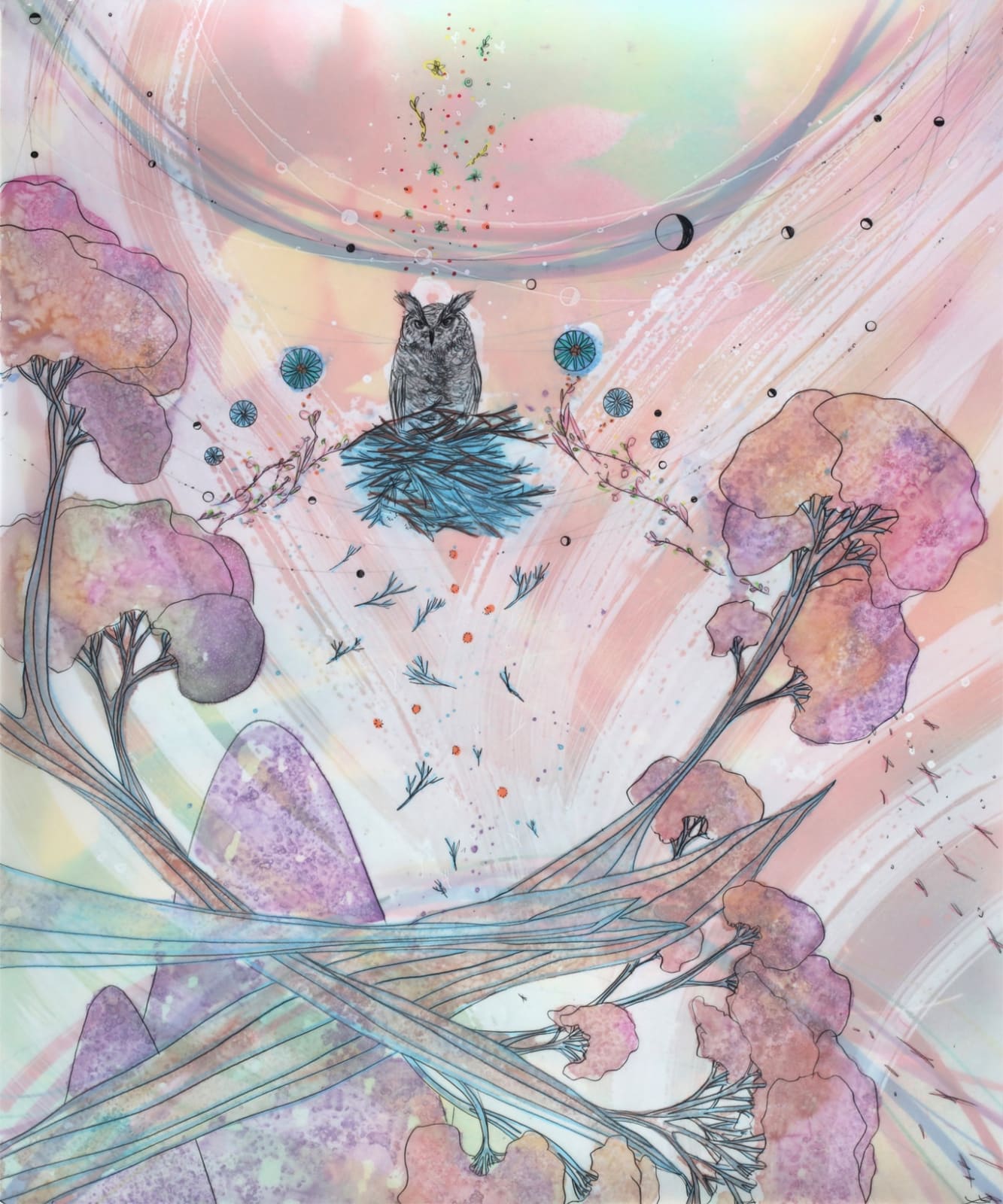 Christine Nguyen, Cosmic Owl Light, 2023