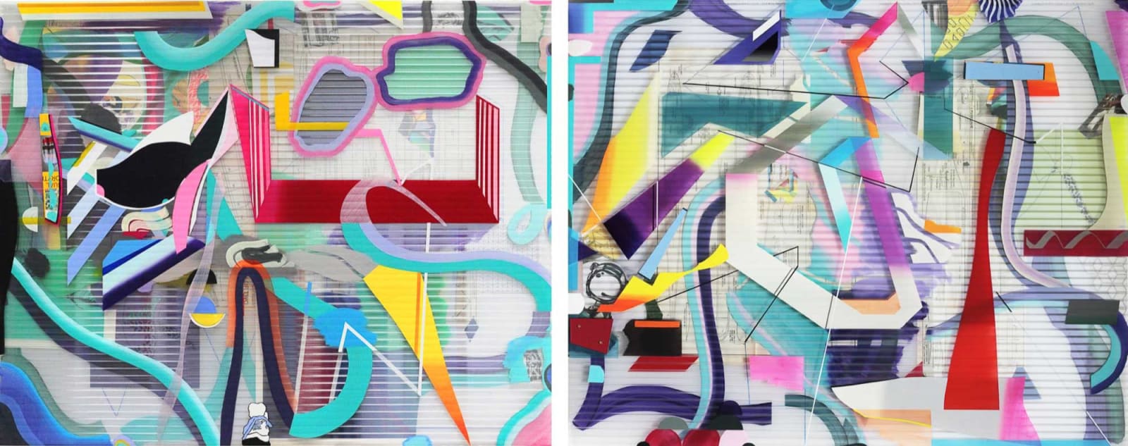 Danny Rolph, Red Wheelbarrow (diptych), 2018