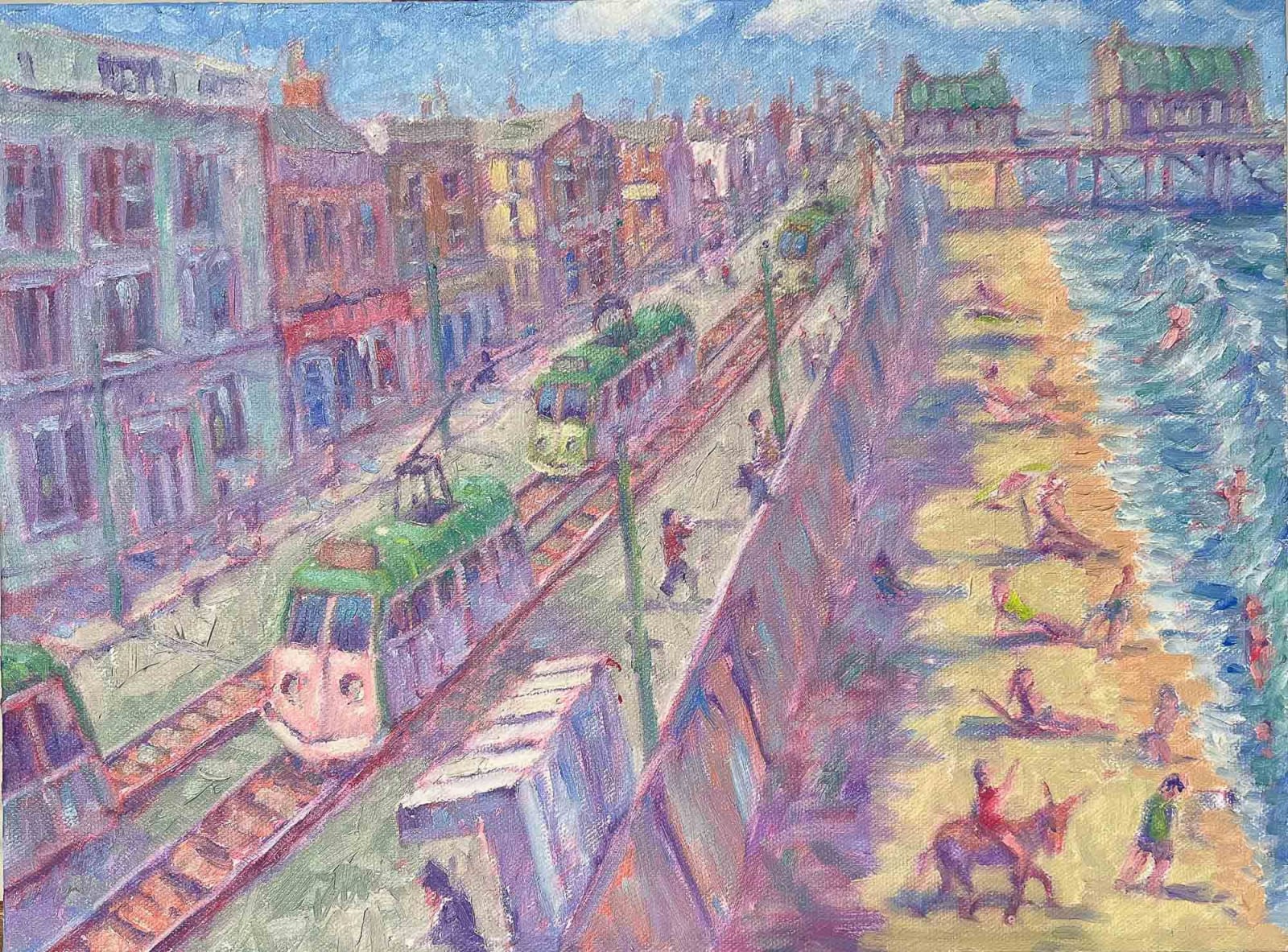 John Alexander Parks, Trams and Beach, 2024