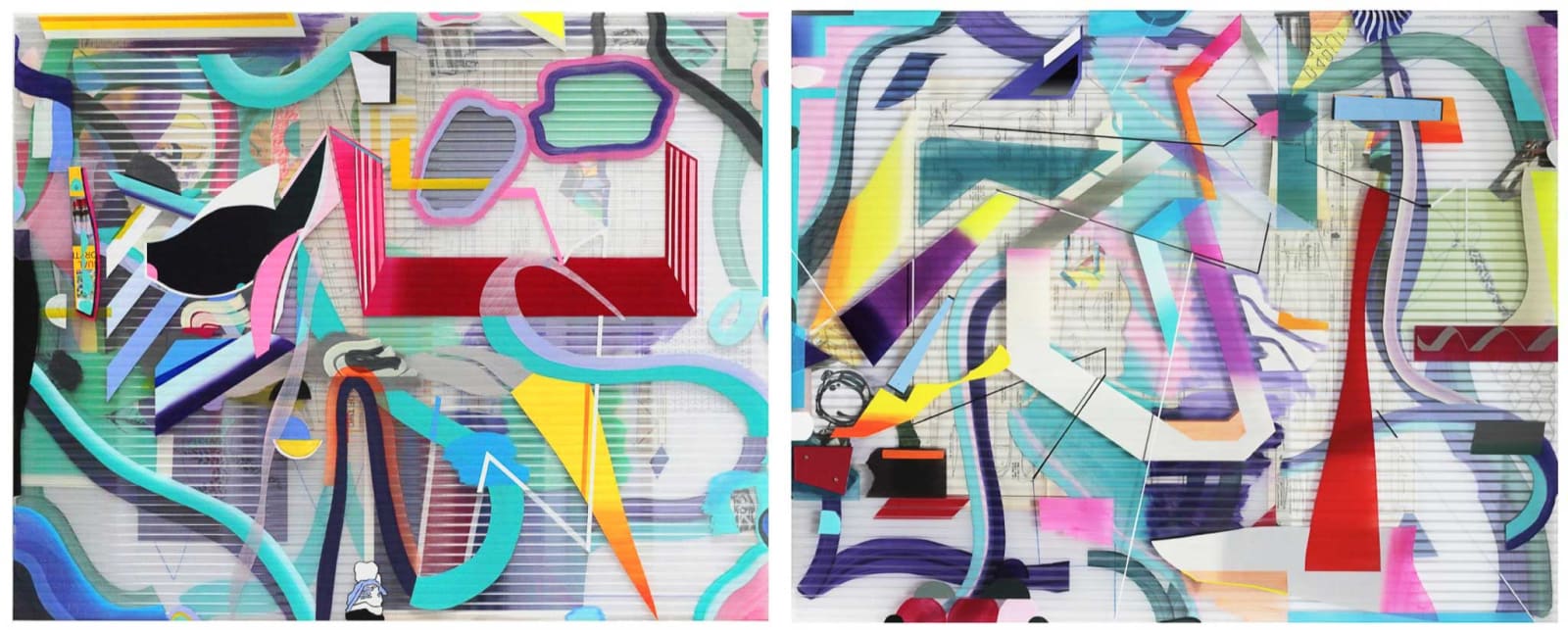 Danny Rolph, Red Wheelbarrow (diptych), 2018