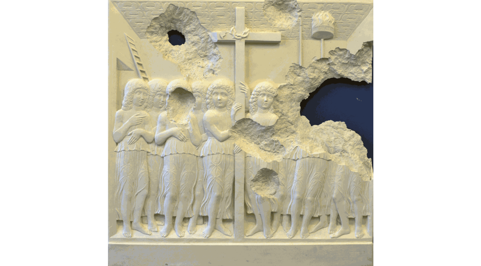 Piers Secunda, ISIS Bullet Hole Painting (Angels), 2017