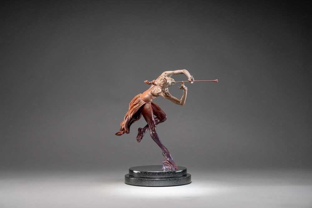 Richard MacDonald, Trumpeter Draped, Atelier, Red, 2021