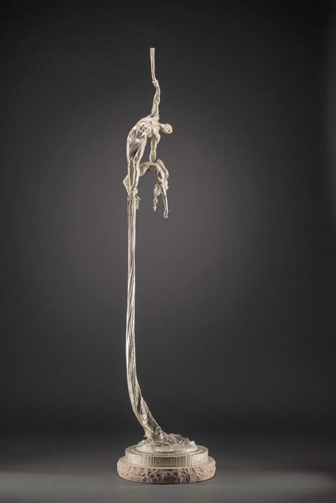 Richard MacDonald, Orpheus Ascending, Quarter Life, 24k White Gold Leaf, 2025
