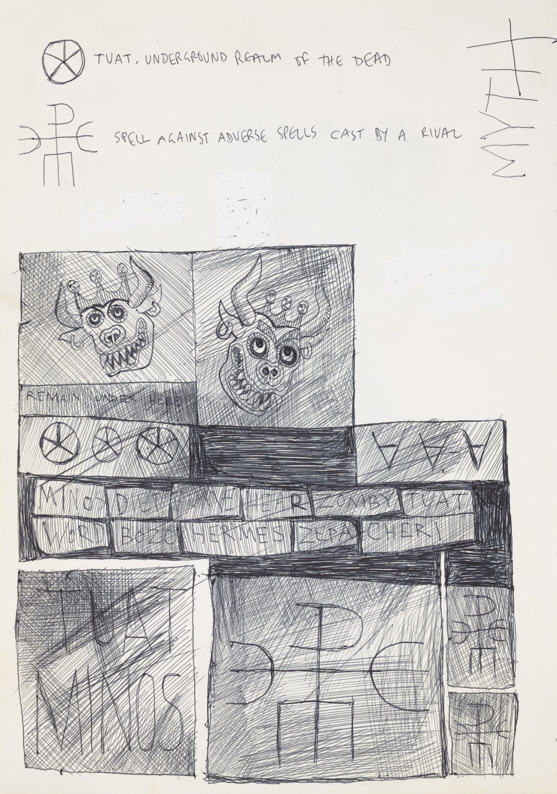 Stanley Donwood, spell against spells, 2000