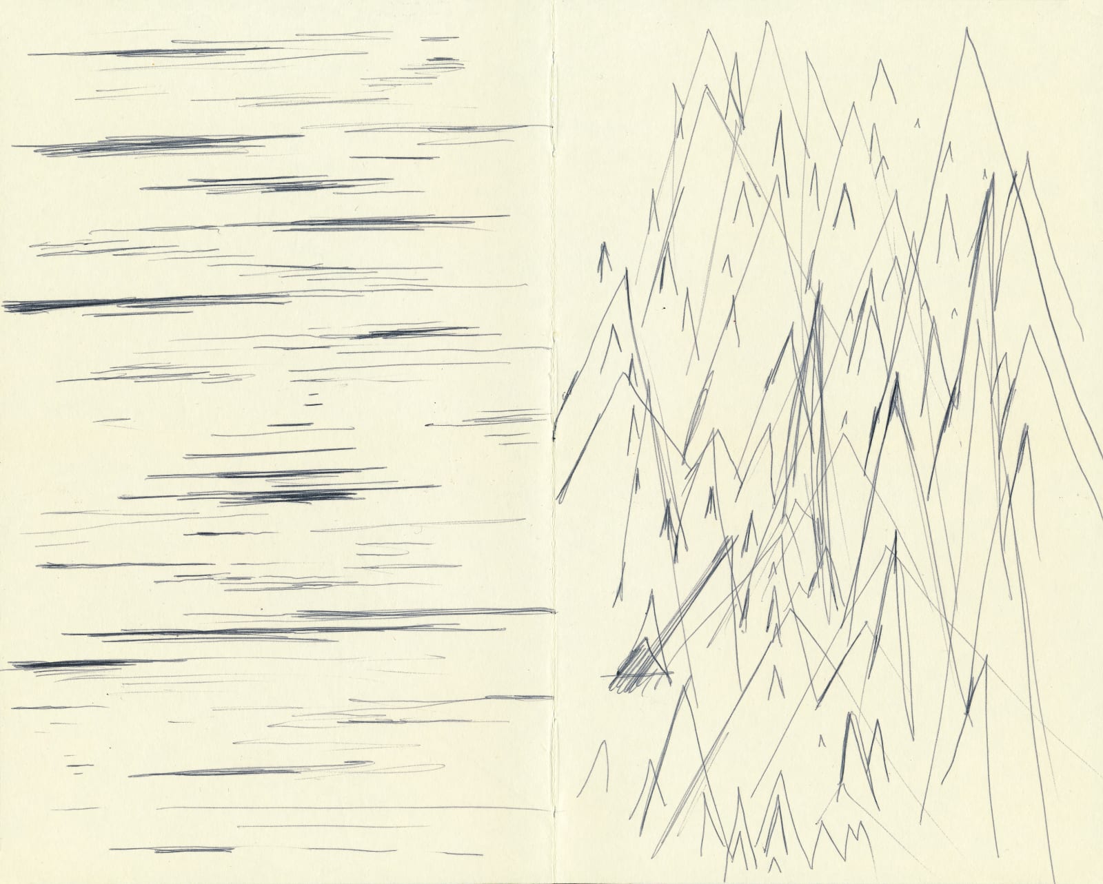 Thom Yorke, study for triangular mountains, 1999
