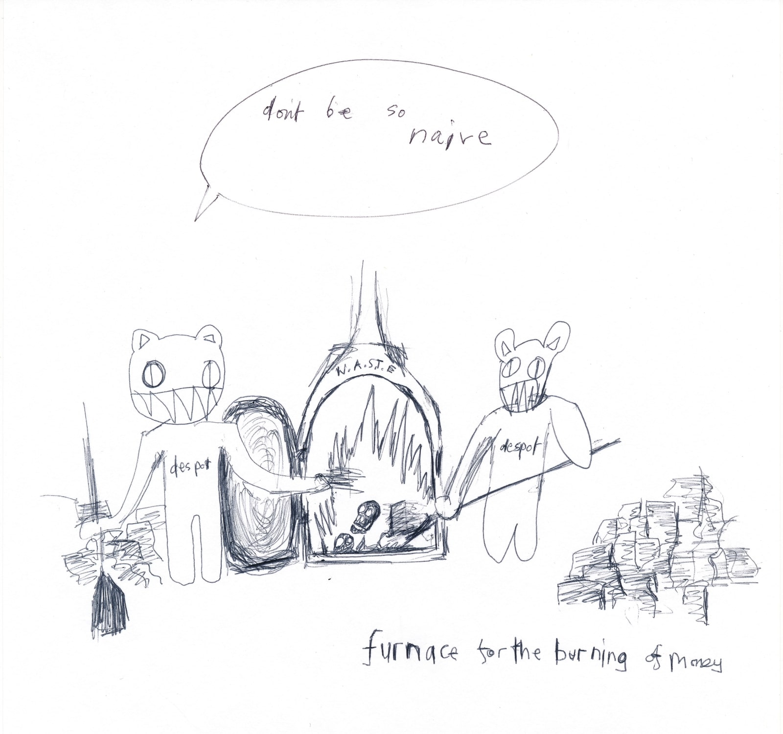 Thom Yorke, a furnace for the burning of money, 1999