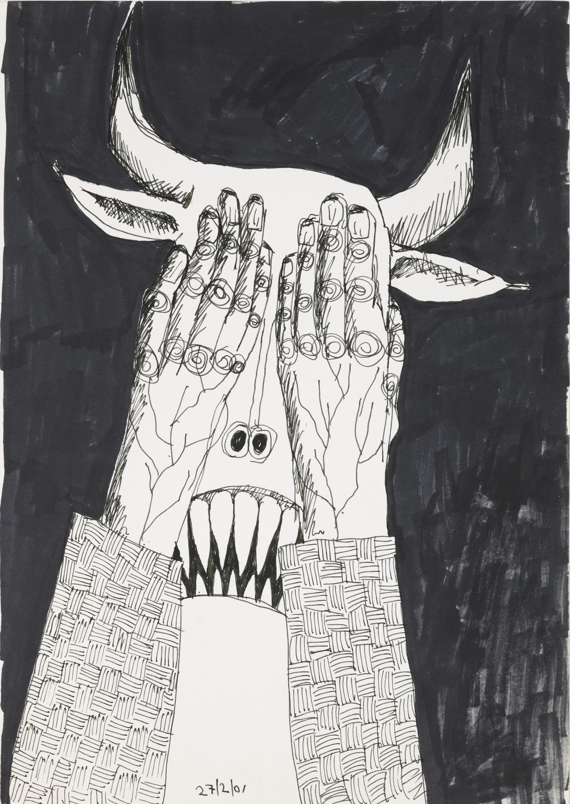 Stanley Donwood, seeing no evil, 2001
