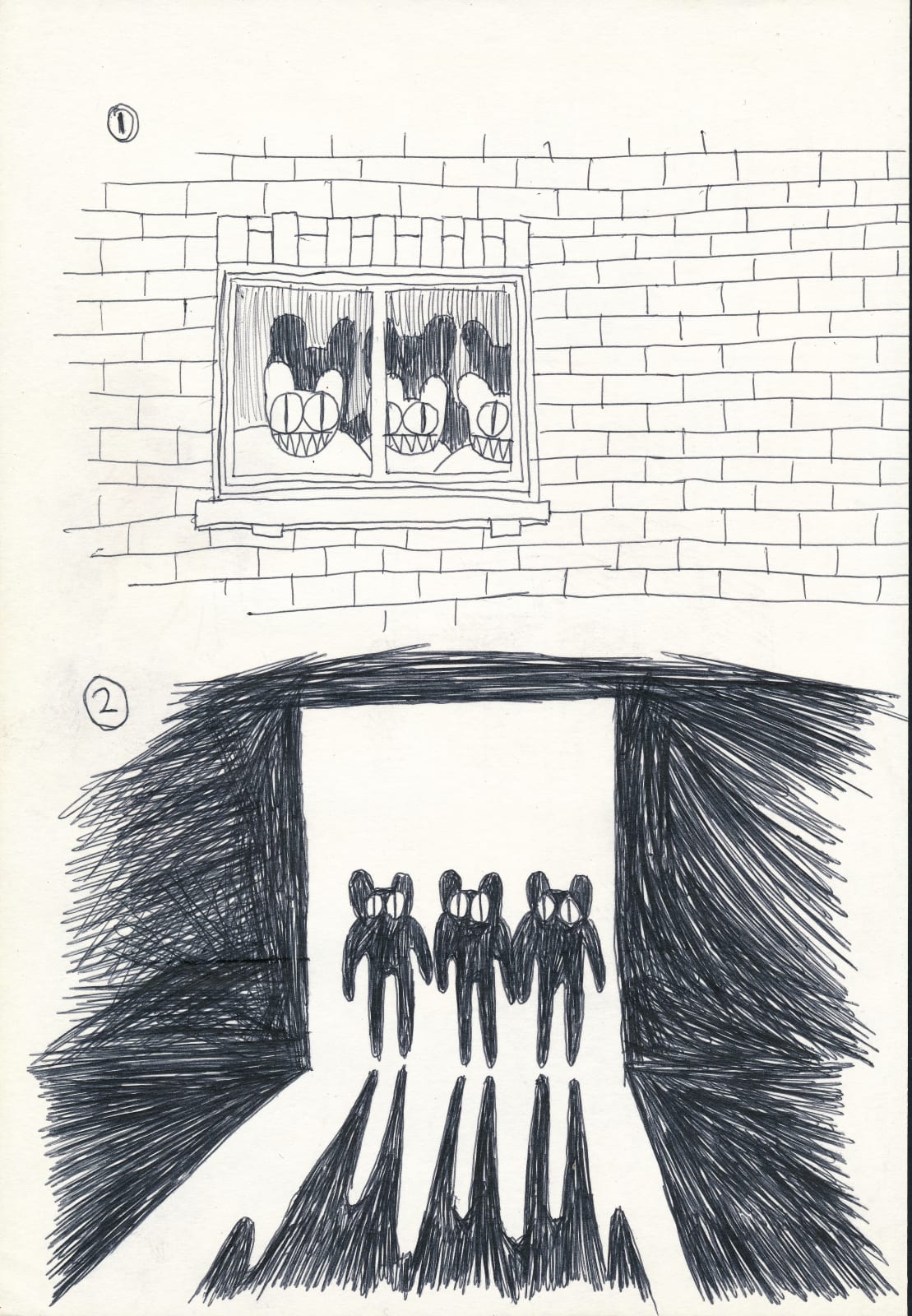 Stanley Donwood, opposing directions, 1999