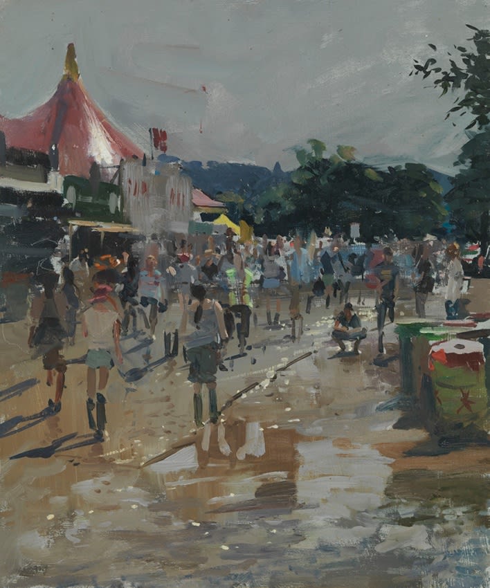 Sun on Glasto Mud Towards Leftfield
