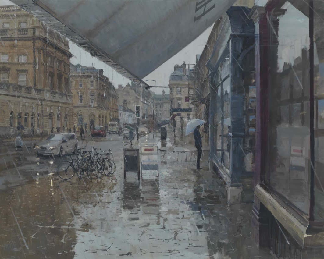 Winner of The NEAC Critics' Prize AND The Winsor & Newton Award: Peter Brown, 'Absolutely Chucking It Down George Street, Bath 2016'