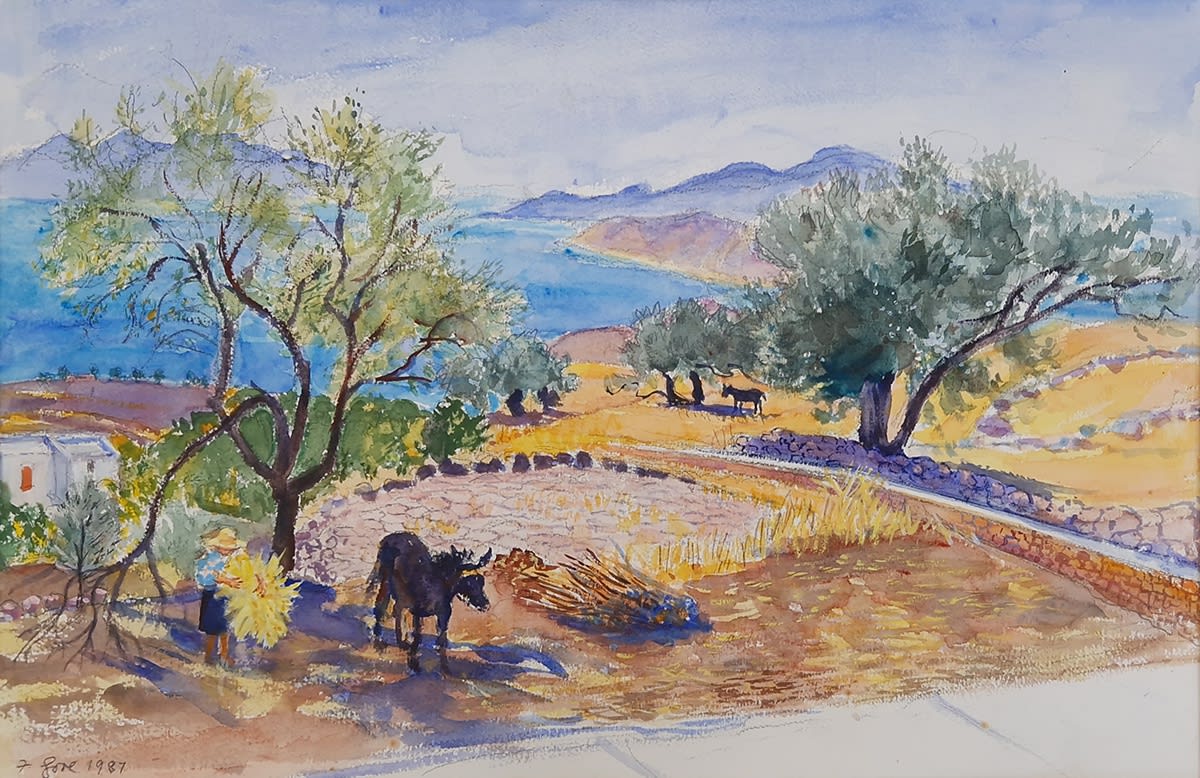 Frederick Gore CBE RA, Threshing Floor, Sfendouri, Aegina, Greece, 1987