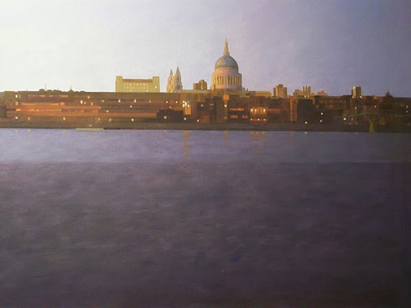 Peter Kelly NEAC RBA, Evening Light, St Paul’s from the South Bank