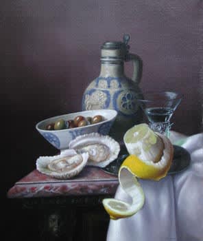 Brian Davies, Oyster, Lemon & Antique Glass