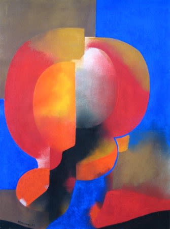 André Minaux, Theme on Red and Blue, 1984