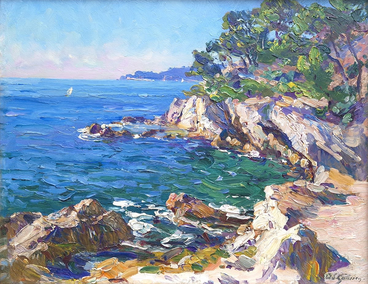 Adolphe Louis Gaussen, Vue de bord de mer à Saint-Jean-cap Ferrat
