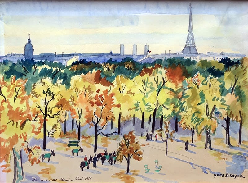 Yves Brayer, Vue de L’Hotel Meurice, Paris, 1969