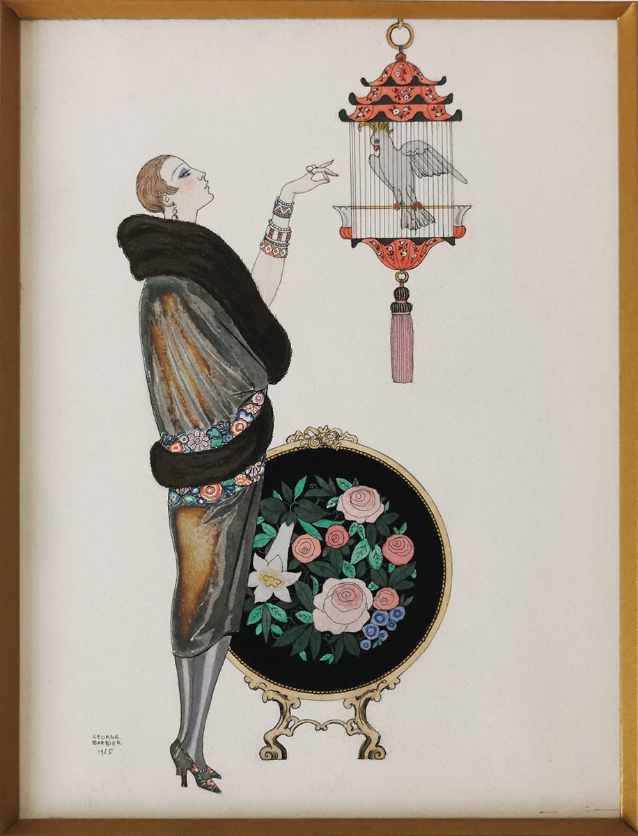 George Barbier, Chante, mon bel oiseau (Sing, My Beautiful Bird), 1925