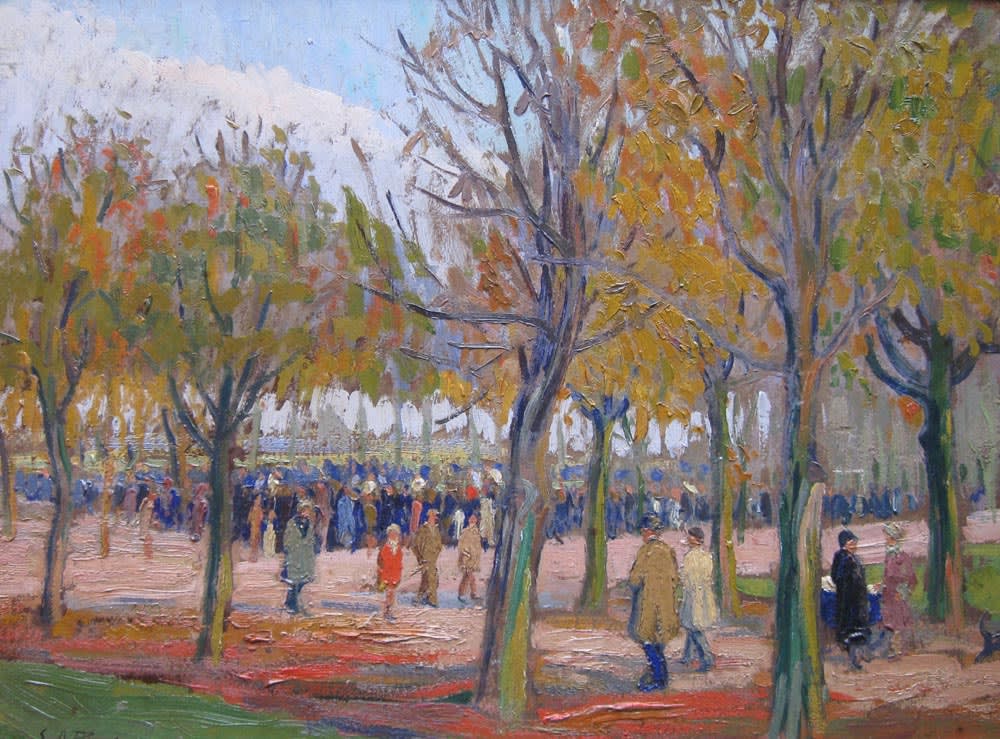 Elie Anatole Pavil, Strolling in a Parisian Park