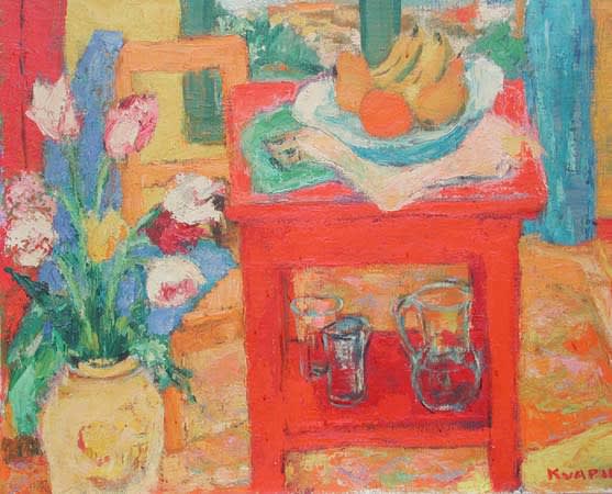 Charles Kvapil, Nature morte à la table rouge