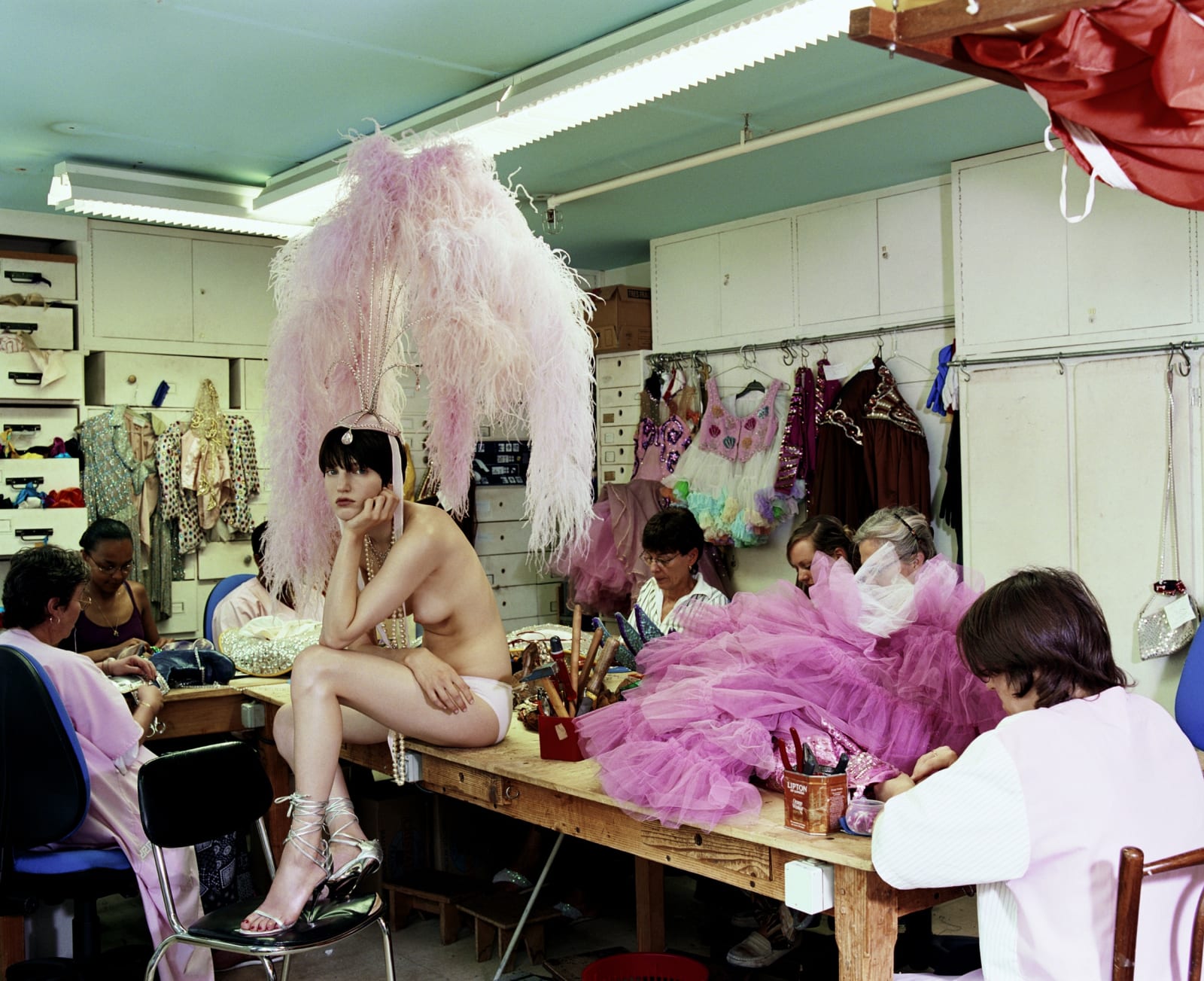 Corinne Day, Ben Grimes backstage at the Lido Paris, 2003