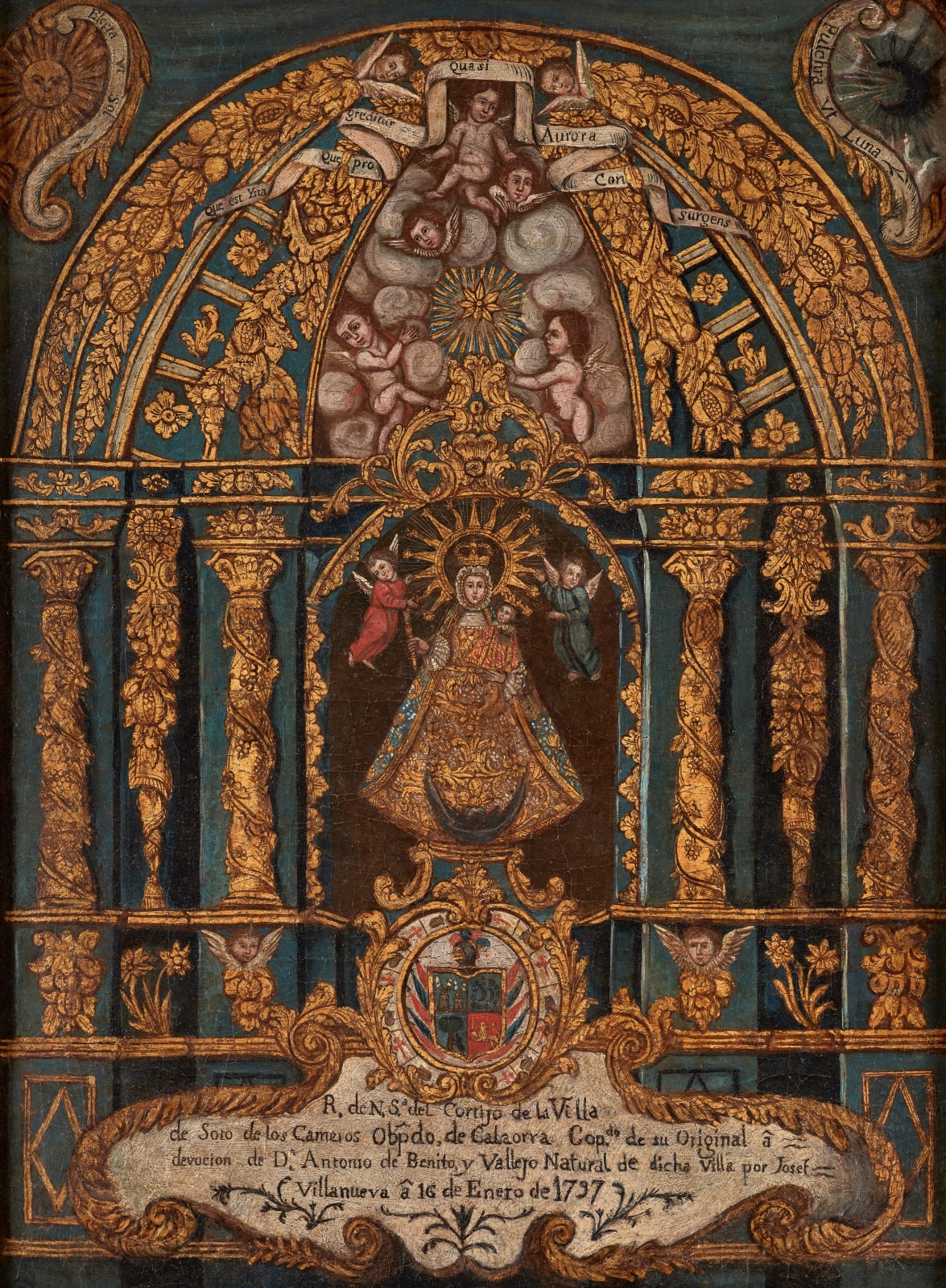 JOSEF VILLANUEVA, Portrait of Our Lady Of El Cortijo, Potosí (Bolivia), 18th Century