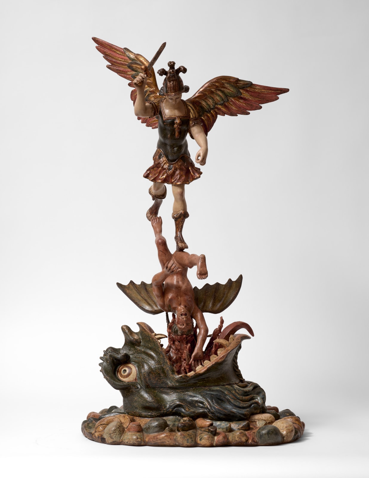 SAINT MICHAEL THE ARCHANGEL WITH THE DEVIL, Unidentified artist, Viceroyalty Of Peru, 18th Century