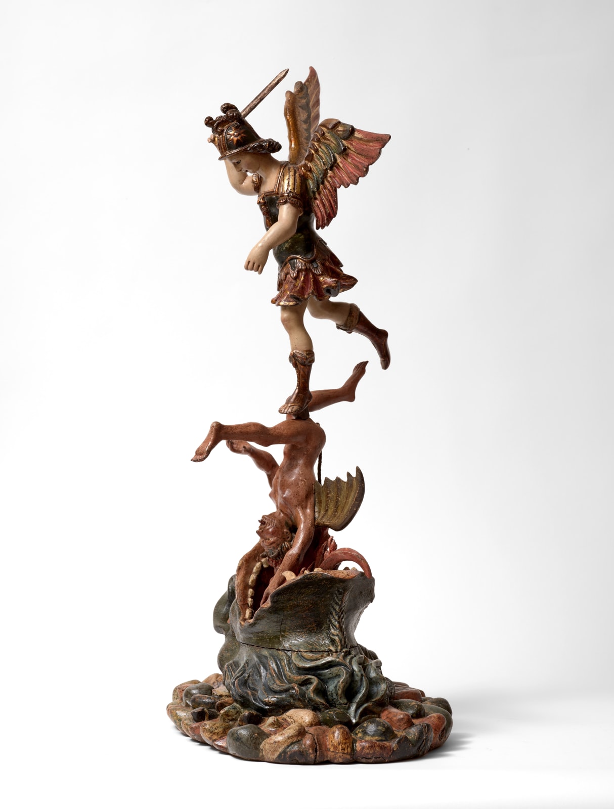 SAINT MICHAEL THE ARCHANGEL WITH THE DEVIL, Unidentified artist, Viceroyalty Of Peru, 18th Century