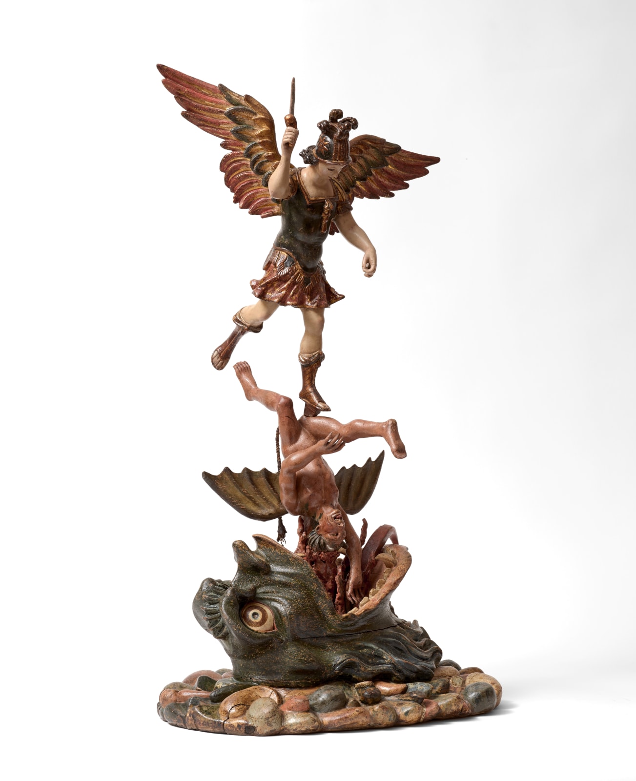 SAINT MICHAEL THE ARCHANGEL WITH THE DEVIL, Unidentified artist, Viceroyalty Of Peru, 18th Century