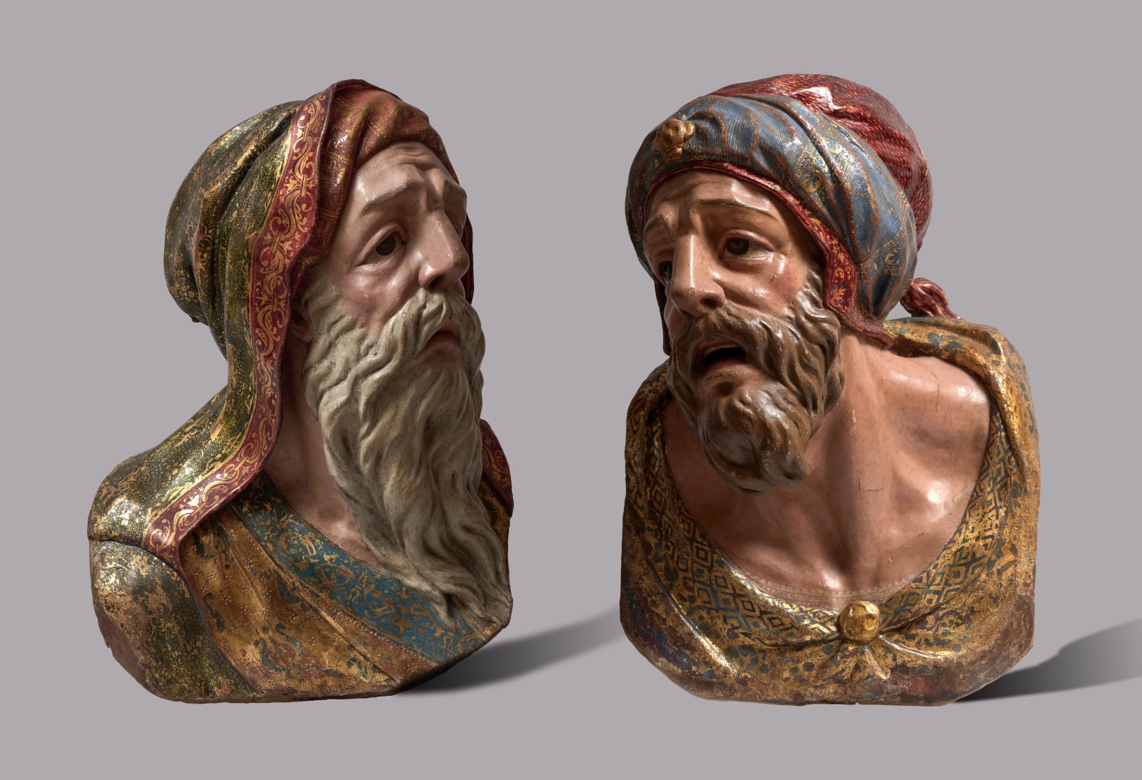 ALONSO BERRUGUETE, Joseph of Arimathea and Nicodemus (a pair of busts), (Paredes De Nava, c. 1488 - Valladolid, 1561), Second quarter of the 16th century