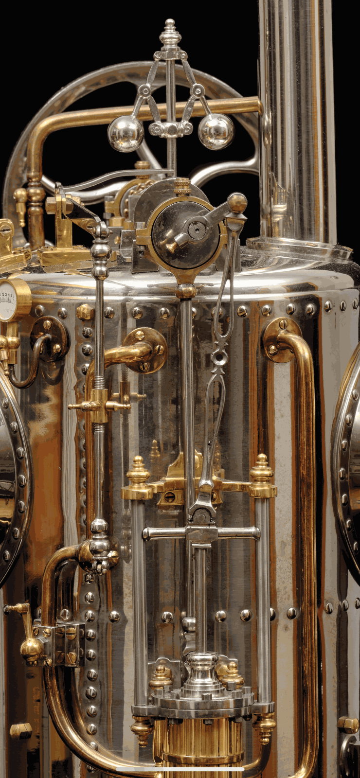 A VERY RARE INDUSTRIAL VERTICAL STEAM BOILER CLOCK PROBABLY BY GUILMET, Circa 1890