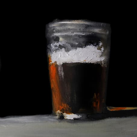 Glass of beer giclée print by artist Stephen Charlton