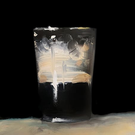 Glass of stout giclée print by artist Stephen Charlton