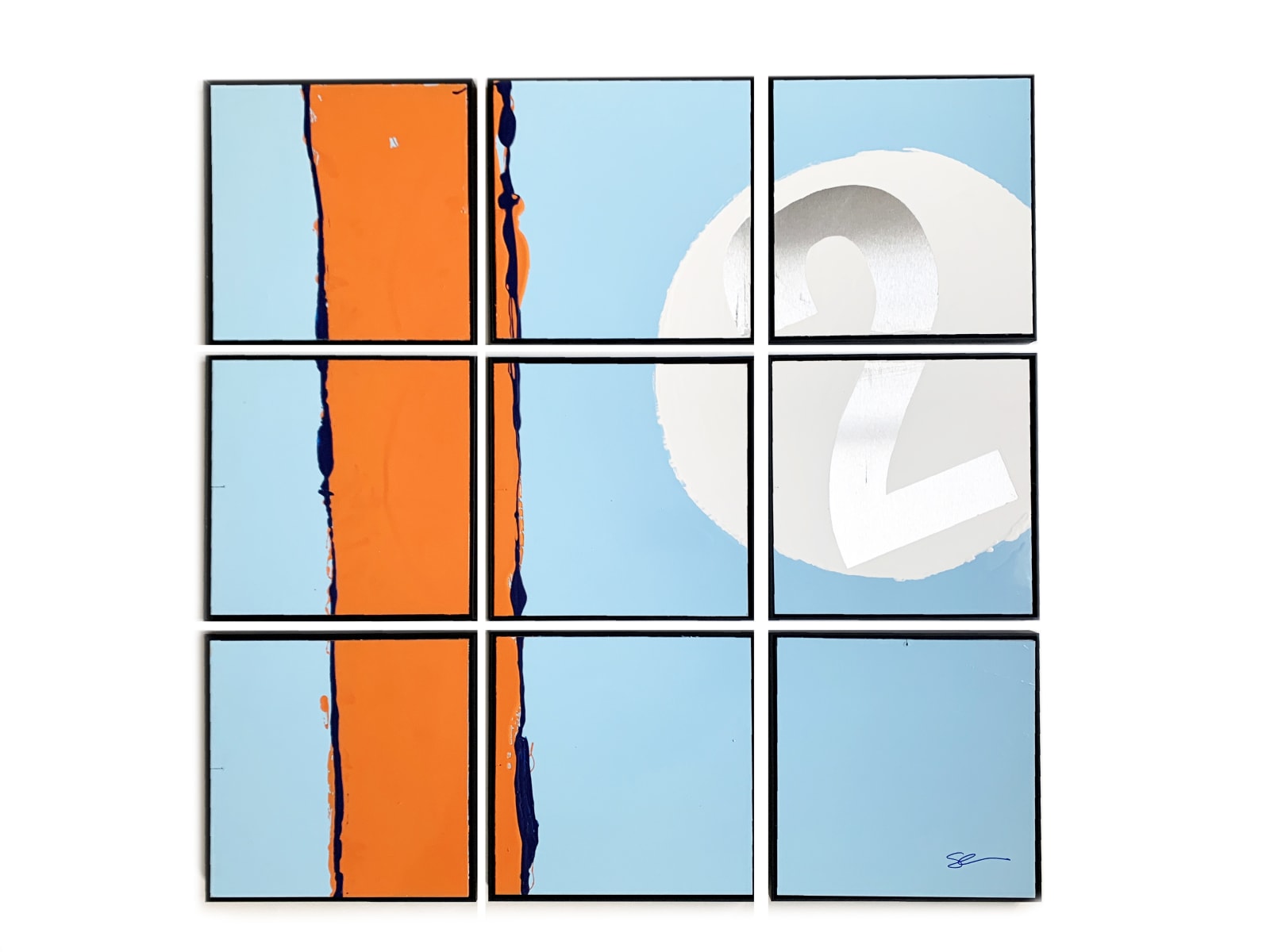 Gulf racing colours acrylic on aluminium by artist Stephen Charlton