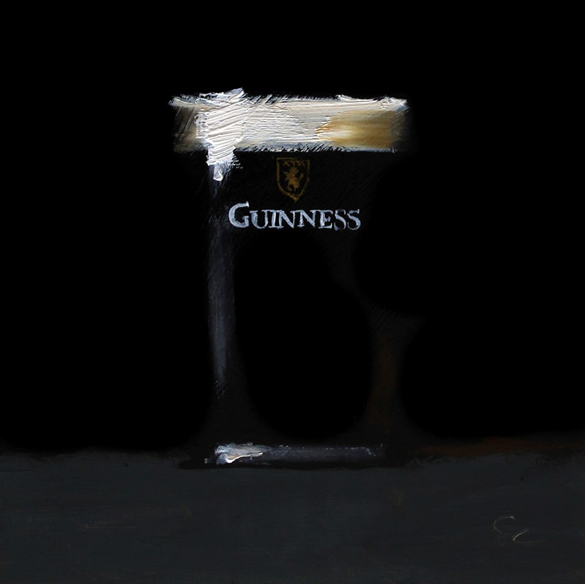 Glass of stout giclée print by artist Stephen Charlton