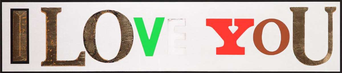 Sir Peter Blake , I Love You (White, Diamond Dust) - Framed, 2010