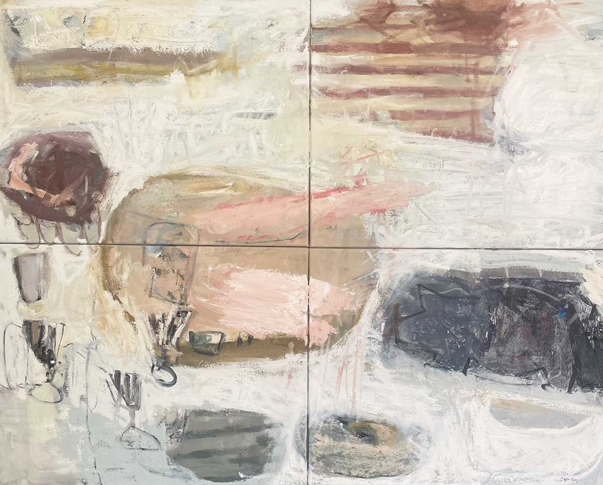 Caroline Yates , Salmon and Stripes, 2023