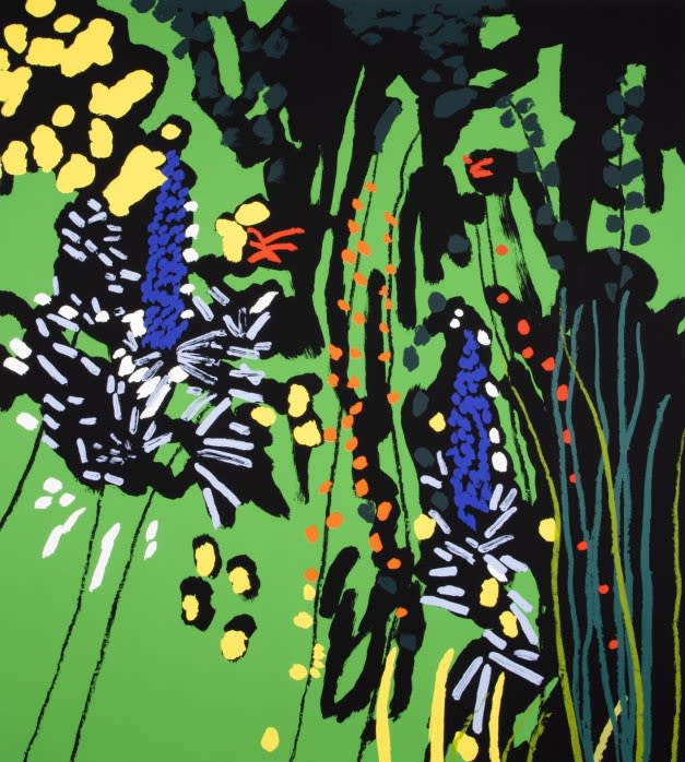 Bruce McLean , Green Garden With Unknown Flower , 2019